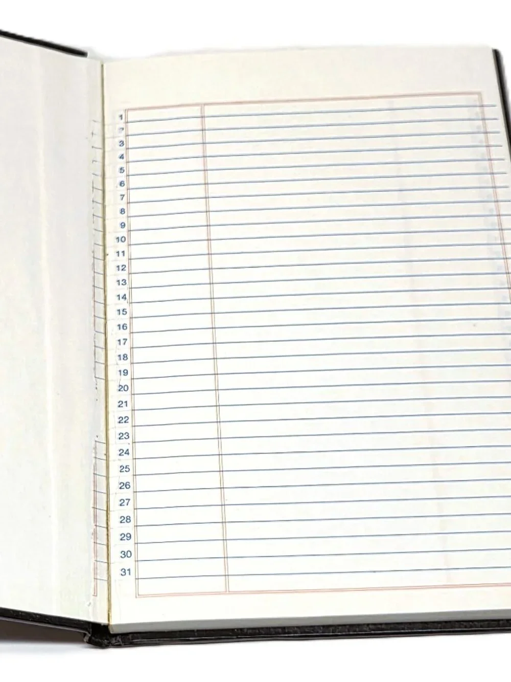 Blank Vtg Stuart Hall Executive Account Record Note Book Black #1418 Numbered